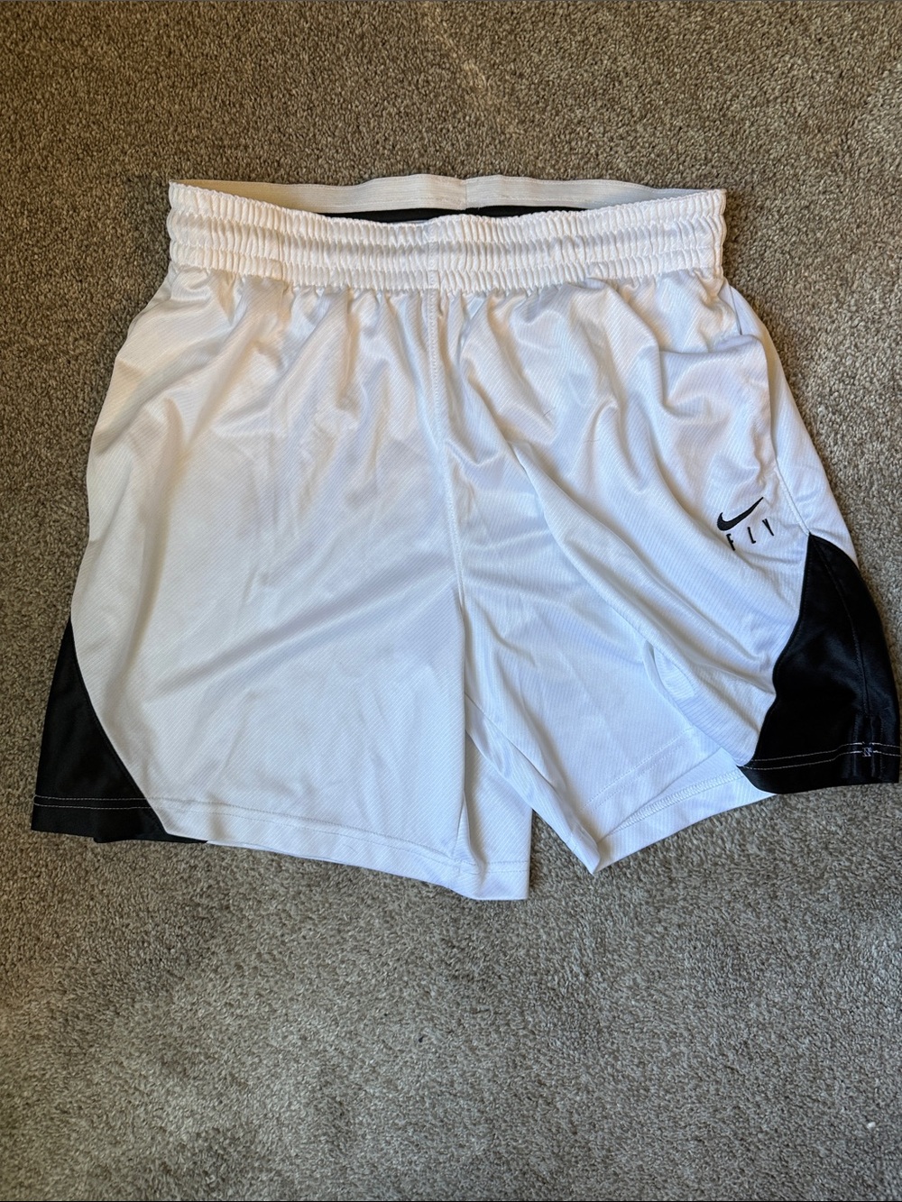 Nike Women’s White Athletic Shorts with Black Accents